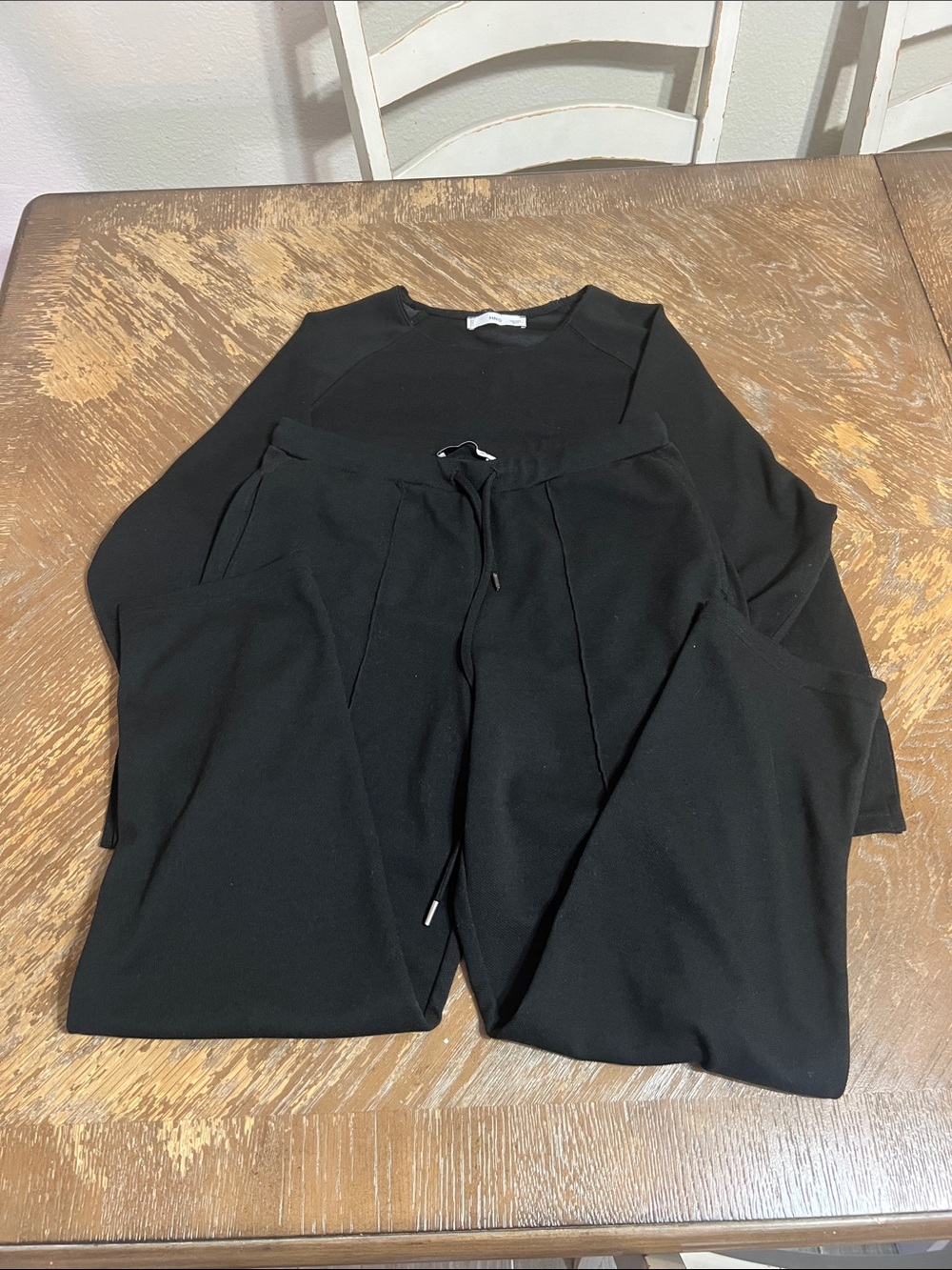 Mango Black Crewneck Top